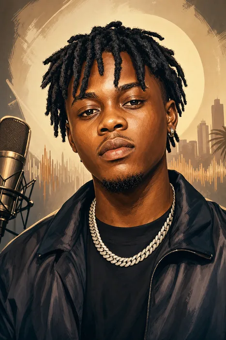 Illustrated head-and-shoulders portrait of Zerry DL with subtle music-themed background details.