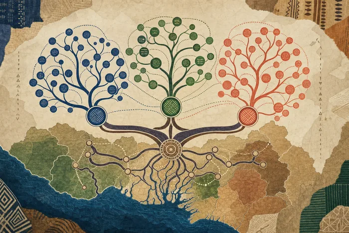 Simple language-family tree showing Niger-Congo, Yoruboid, and branches labelled Yoruba, Igala, and Itsekiri.