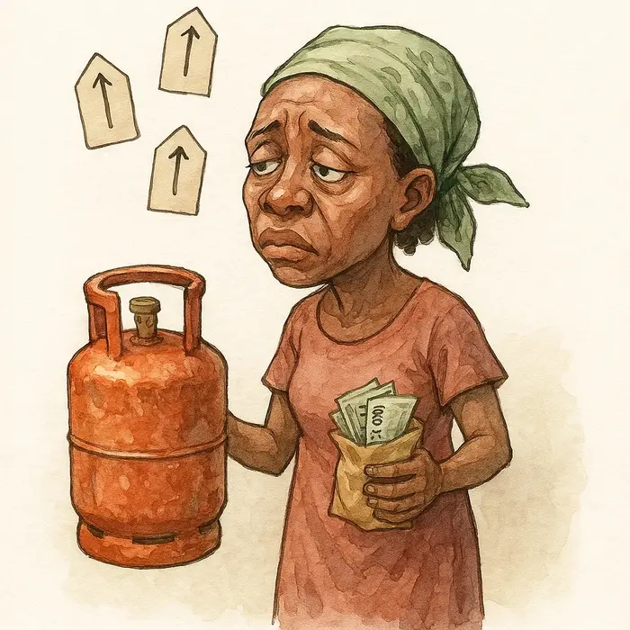 naira notes gazing at rising price tags floating overheadclean background no extra faces or small ob